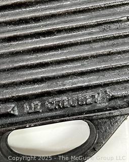 Le Creuset Black Cast Iron Reversible Grill Griddle.   9x18" 
