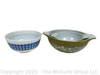 Three (3) Pyrex Mixing Bowls
