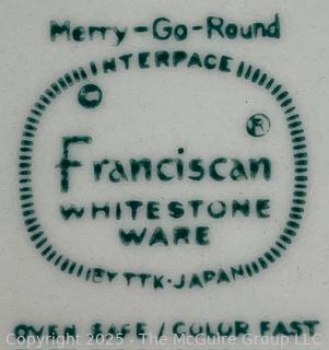 Hammered Aluminum Tray, Pyrex and Anchor Hocking Bowls and Franciscan Oval Platter