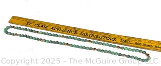 Green Aventurine Quartz Knotted Bead Necklace 