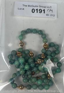 Green Aventurine Quartz Knotted Bead Necklace 