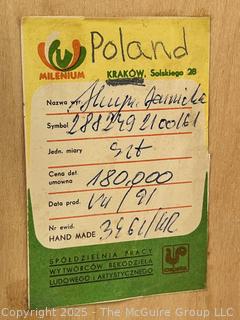 Folk Art Painted Wooden Chest, Made in Krakow Poland by Milenium Studios with Artist Name on Lable. 10 x 5 x 5"