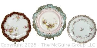 Three (3) Decorative Porcelain Plates, 2 French and 1 English