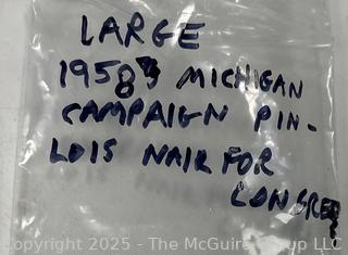 Large Lois V. Nair Michigan U.S. House Campaign Pinback Button