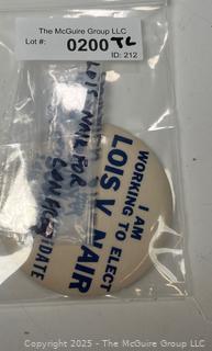 Large Lois V. Nair Michigan U.S. House Campaign Pinback Button