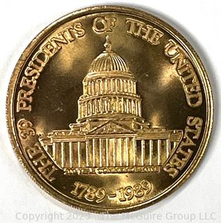 Gold Toned Commemorative Medal Honoring the First 39 U.S. Presidents 