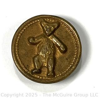 Brass 1902 Roosevelt Teddy Bear Campaign Button