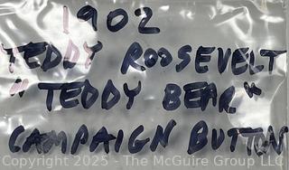 Brass 1902 Roosevelt Teddy Bear Campaign Button