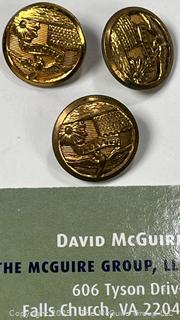 Three (3) U.S. Army Corps Engineers "Essayons" Uniform Buttons