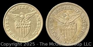 Two (2) United States of America Philippino Coins. 1917 Silver 20 Centavos & 1930 nickel-copper 5 centavos coins