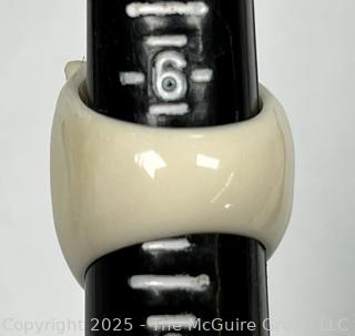 Carved Bone Bear Ring. 