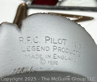 Group Including Pith Helmet, Sun Catcher, Brass Crab Box, Vintage Dorham Rope Splicer and Tool Marine Metal 6" 