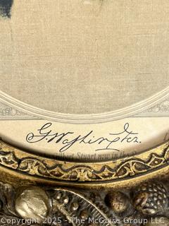 Eclectic Lot Including World Clock, CIA Tree Ornament, Hiker and Litho of George Washington in Oval Frame.