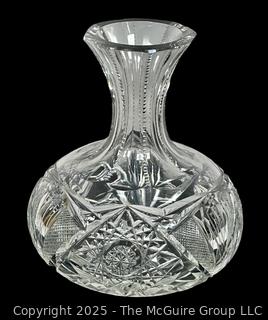 American Brilliant Period Cut Crystal Glass Carafe. Some Chips. 7" tall.