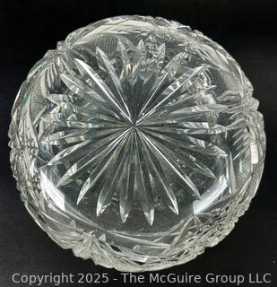 American Brilliant Period Cut Crystal Glass Carafe. Some Chips. 7" tall.