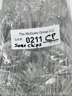 American Brilliant Period Cut Crystal Glass Carafe. Some Chips. 7" tall.