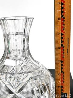 American Brilliant Period Cut Crystal Glass Carafe. 8 1/2" tall