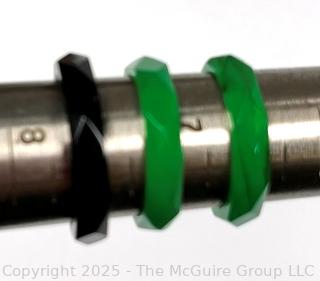 Three (3) Green & Black Faceted Glass Rings 