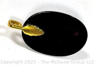 Polished Onyx with Applied Quartz Scarab Pendant