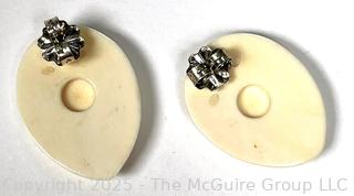 Bone Carved With Faces Earrings