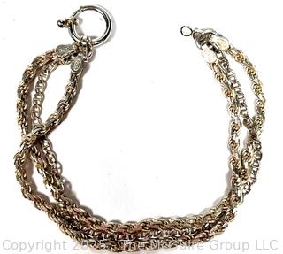 Triple Strand Sterling Silver Bracelet