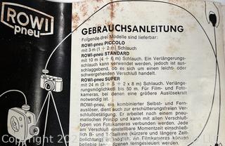 Rowi-Pneu Super Air Vintage Shutter Release Cable Camera New in Box