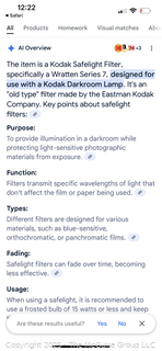 Kodak Darkroom Safe Light Filter Set