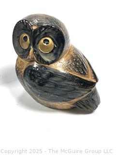 Three (3) OMC Otagiri Pottery Stoneware Owl Figurines