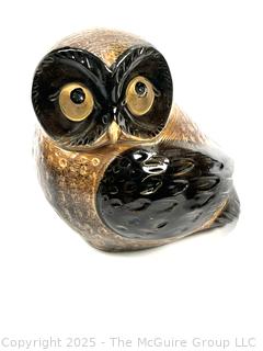 Three (3) OMC Otagiri Pottery Stoneware Owl Figurines