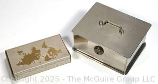 Two (2) Metal Boxes Including Playing Card Box and Storage Box, Missing Key.