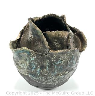 Ceramic Flower Bud Sculpture, Unsigned. A few chips. 5" T