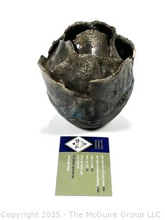 Ceramic Flower Bud Sculpture, Unsigned. A few chips. 5" T