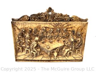 Bas Relief Plaque Featuring The Last Supper. 12”