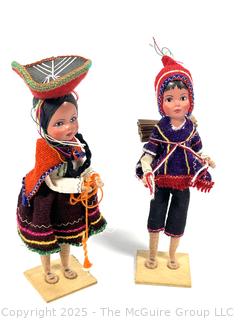 Pair of Souvenier Dolls in Native Peruvian Clothes