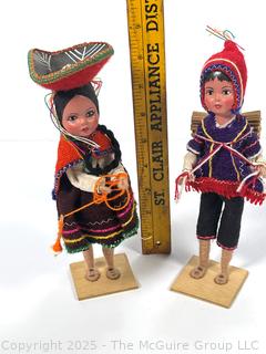 Pair of Souvenier Dolls in Native Peruvian Clothes