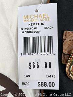Michael Kors Kempton Black Nylon Cross Body Handbag, New with Tags and Storage Bag.