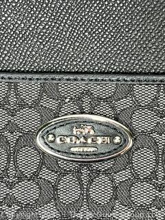 Coach Black Signature Courier Crossbody Handbag, New Without Tags.