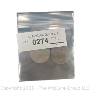 Three (3) US Liberty Coronet Head Large One Cent Coins and (1) Flowing Hair Large Cent 