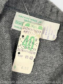 Women's Vintage Sears Grey Cardigan Sweater, New with Tags