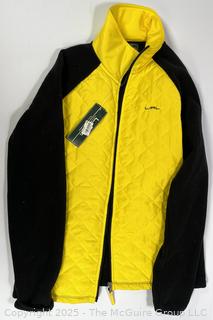Women's Ralph Lauren Active Wear Black & Yellow Quilted Zip Front Jacket. Size Large, New with Tags.