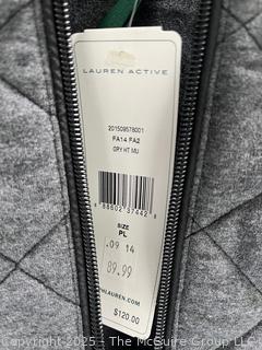 Women's Ralph Lauren Grey Quilted Jacket. Petite Large, New with Tags.
