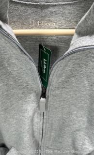 Women's LL Bean Grey Zip Front Knit Jacket. Size Large, New with Tag.