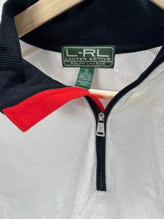 Women's Ralph Lauren Black & White Quarter Zip Knit Pull Over. Size XL, New Without Tag.