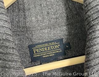 Women's Pendleton Grey Shawl Collar Cardigan Sweater Jacket. Size Large, New with Tags.