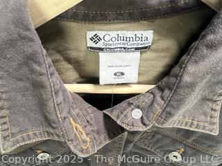 Women's Columbia Sportswear Grey Denim Button Front Jacket. Size XL, New with Tag.
