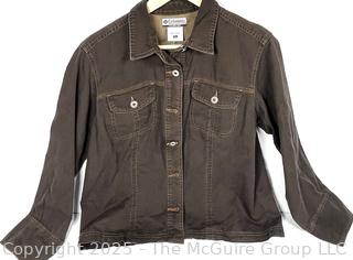 Women's Columbia Sportswear Grey Denim Button Front Jacket. Size XL, New with Tag.