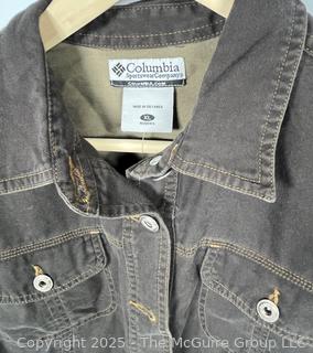 Women's Columbia Sportswear Grey Denim Button Front Jacket. Size XL, New with Tag.