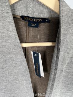 Women's Pendleton Grey Button Front Cardigan Sweater Jacket. Size 16, New with Tag.
