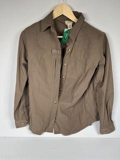 Women's LL Bean Brown Twill Shirt Jacket. Size Medium, New with Tag.