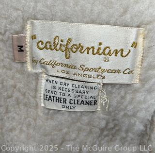 Californian Sportswear Co of Los Angeles Vintage Brown Suede Shearling Lined Vest. Size Medium